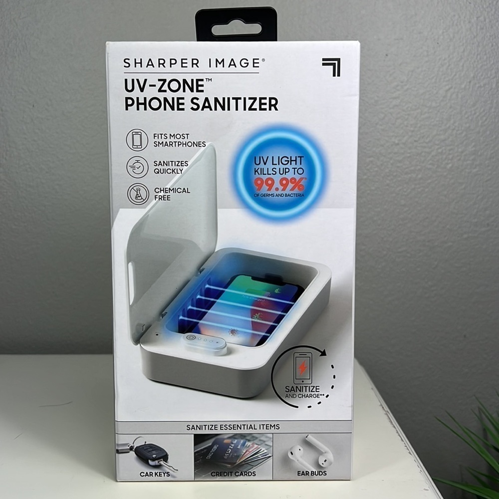NIB Sharper Image UV Phone Sanitizer UV Zone Essentials Sanitize Charger - Picture 3 of 10